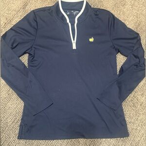 Masters Navy half zip Pullover with Embroidered Logo
